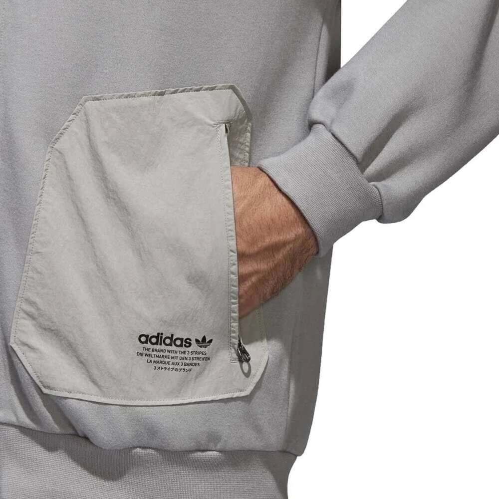 NWT! ADIDAS‎ ORIGINALS NMD TREFOIL ZIP HOODIE CE1619 GRAY LARGE